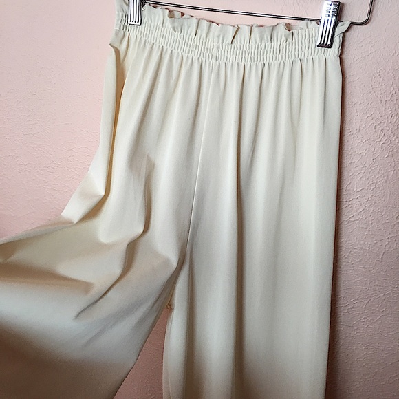 Vintage Other - Vintage Silky Slip Palazzo Pajama Pants Cream